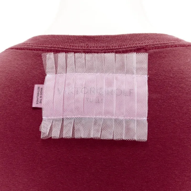 Viktor & Rolf Tulle Logo T-Shirt Red Cotton Very good - Back View