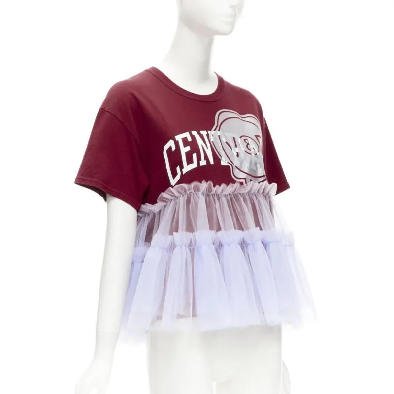 Viktor & Rolf Tulle Logo T-Shirt Red Cotton Very good - Inside View