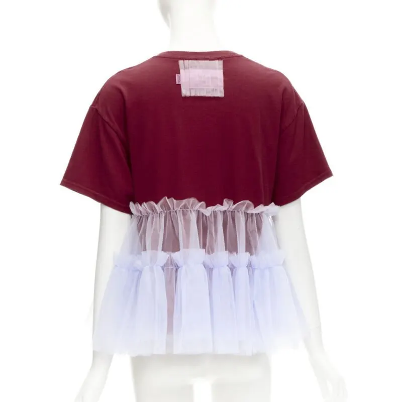 Viktor & Rolf Tulle Logo T-Shirt Red Cotton Very good - Box View