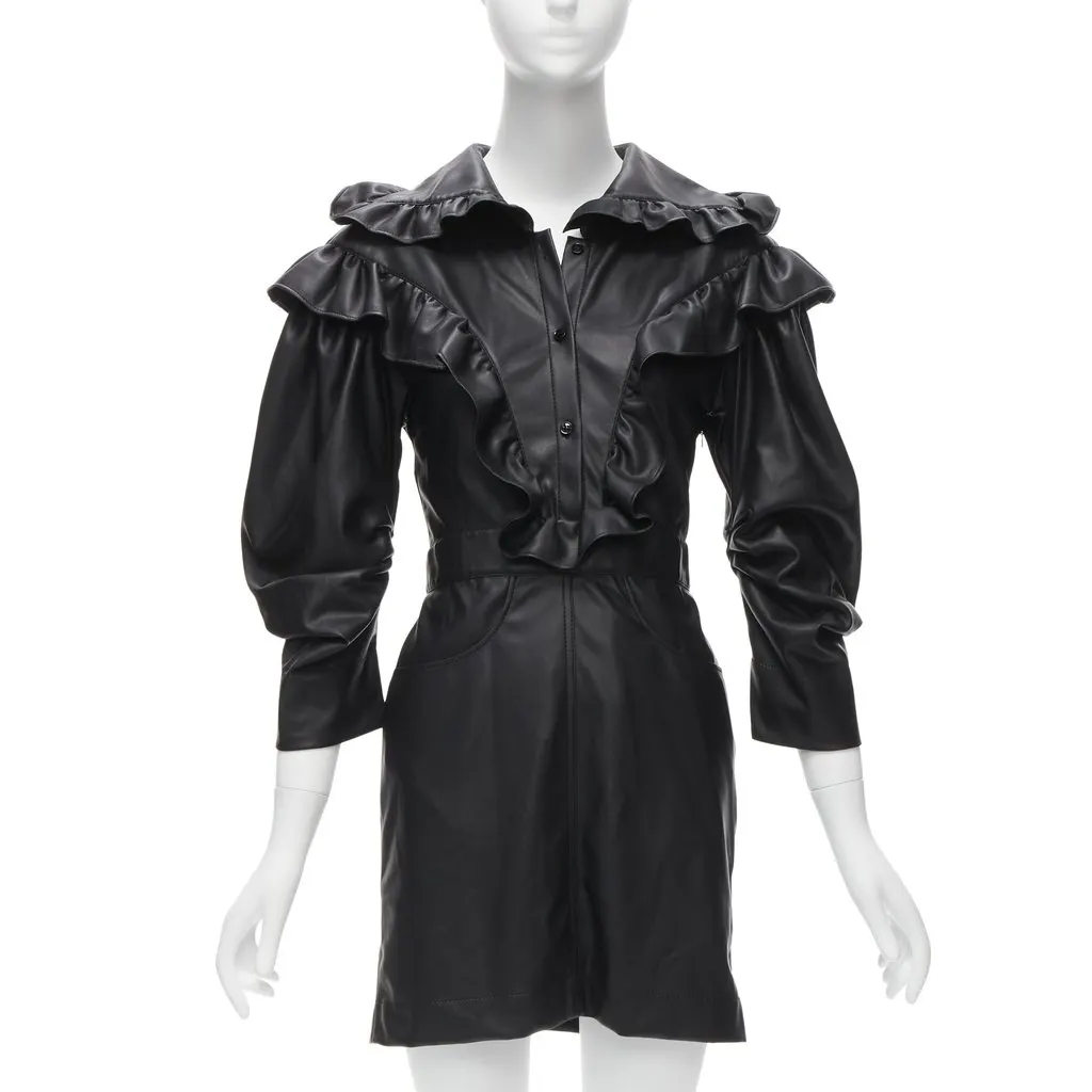 PHILOSOPHY DI ALBERTA FERRETTI Victorian Ruffle Dress Black Polyester Very good - Front View