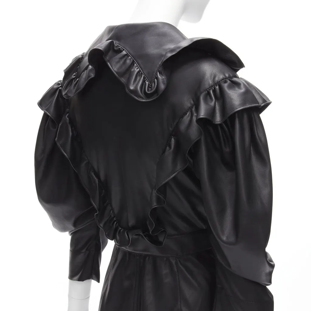 PHILOSOPHY DI ALBERTA FERRETTI Victorian Ruffle Dress Black Polyester Very good - Back View
