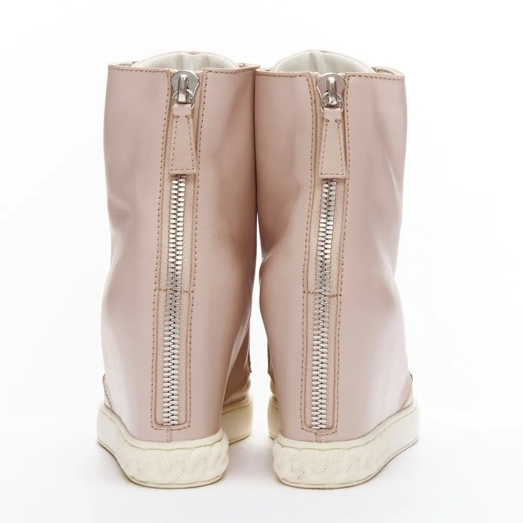 Casadei Chain Trim Wedge Sneakers Pink Leather Good - Box View