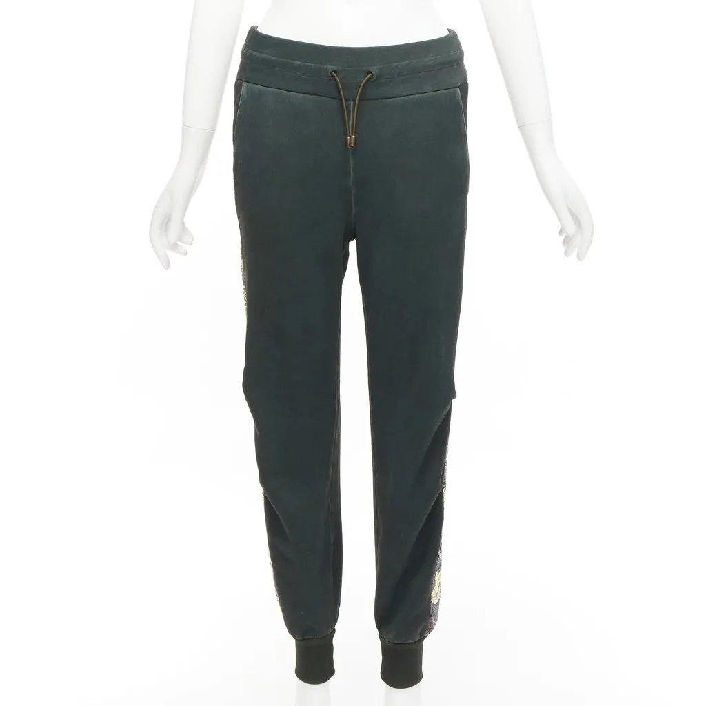 MR & MRS ITALY Camo Sequin Joggers Green Polyester Very good - Inside View