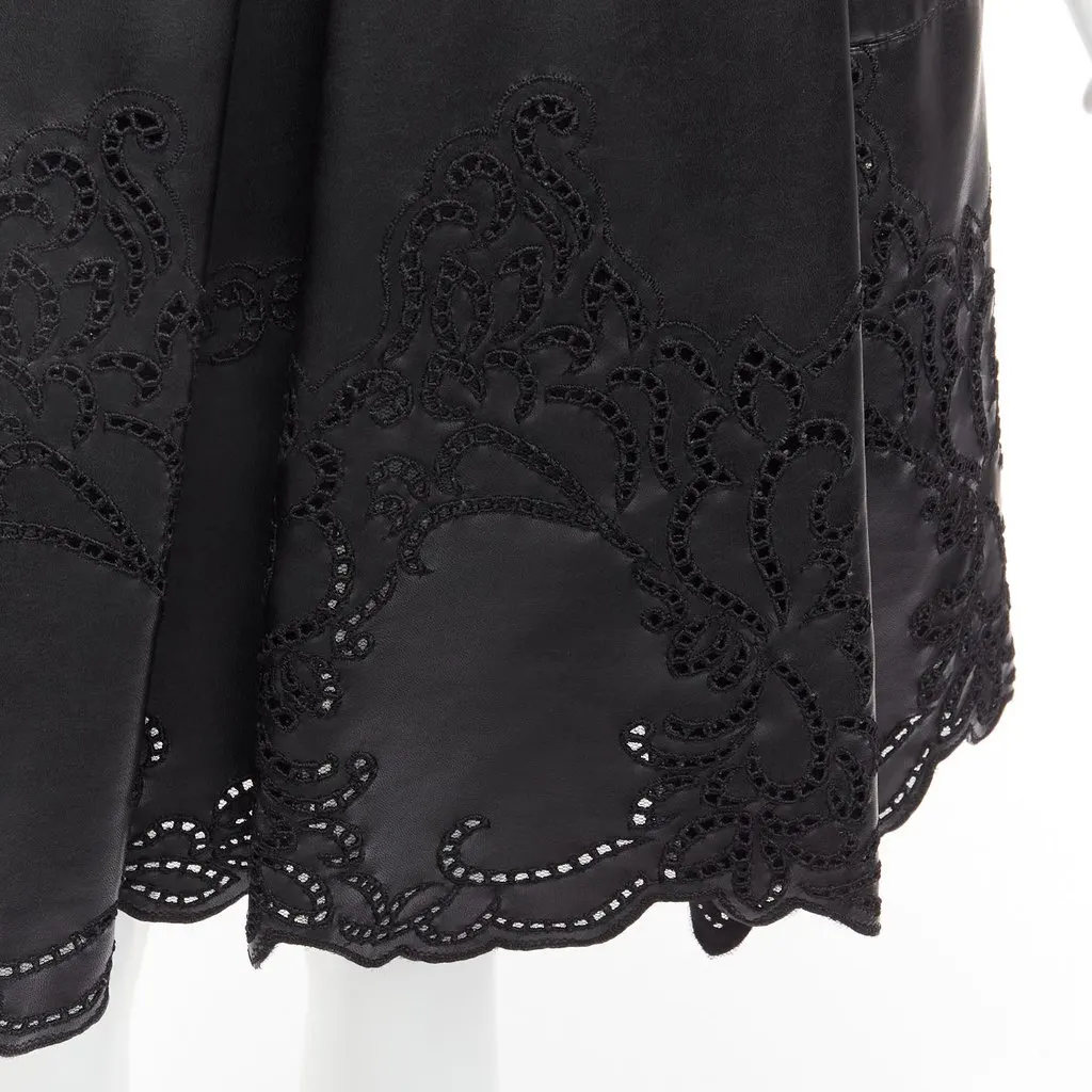 Ermanno Scervino Lattice Scalloped Skirt Black Polyamide Very good - Back View