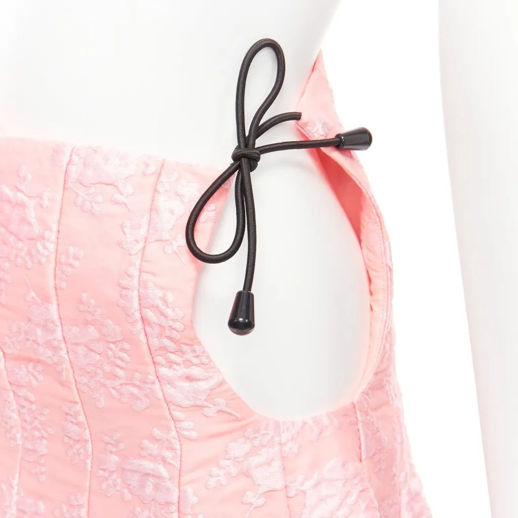 Shushu Tong Cloque Flared Skirt Pink Polyester Never worn - Back View