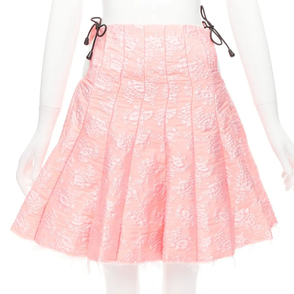 Shushu Tong Cloque Flared Skirt Pink Polyester Never worn - Inside View