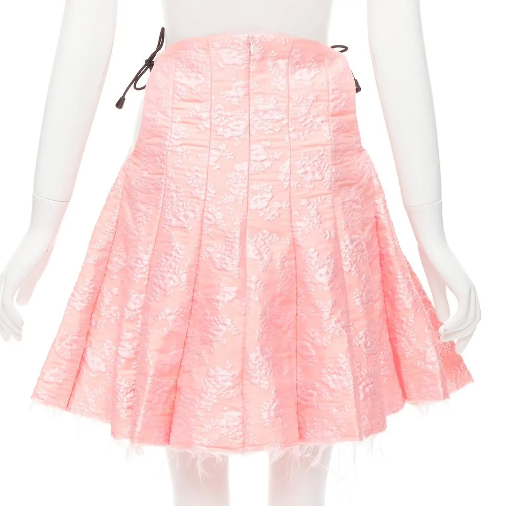 Shushu Tong Cloque Flared Skirt Pink Polyester Never worn - Box View