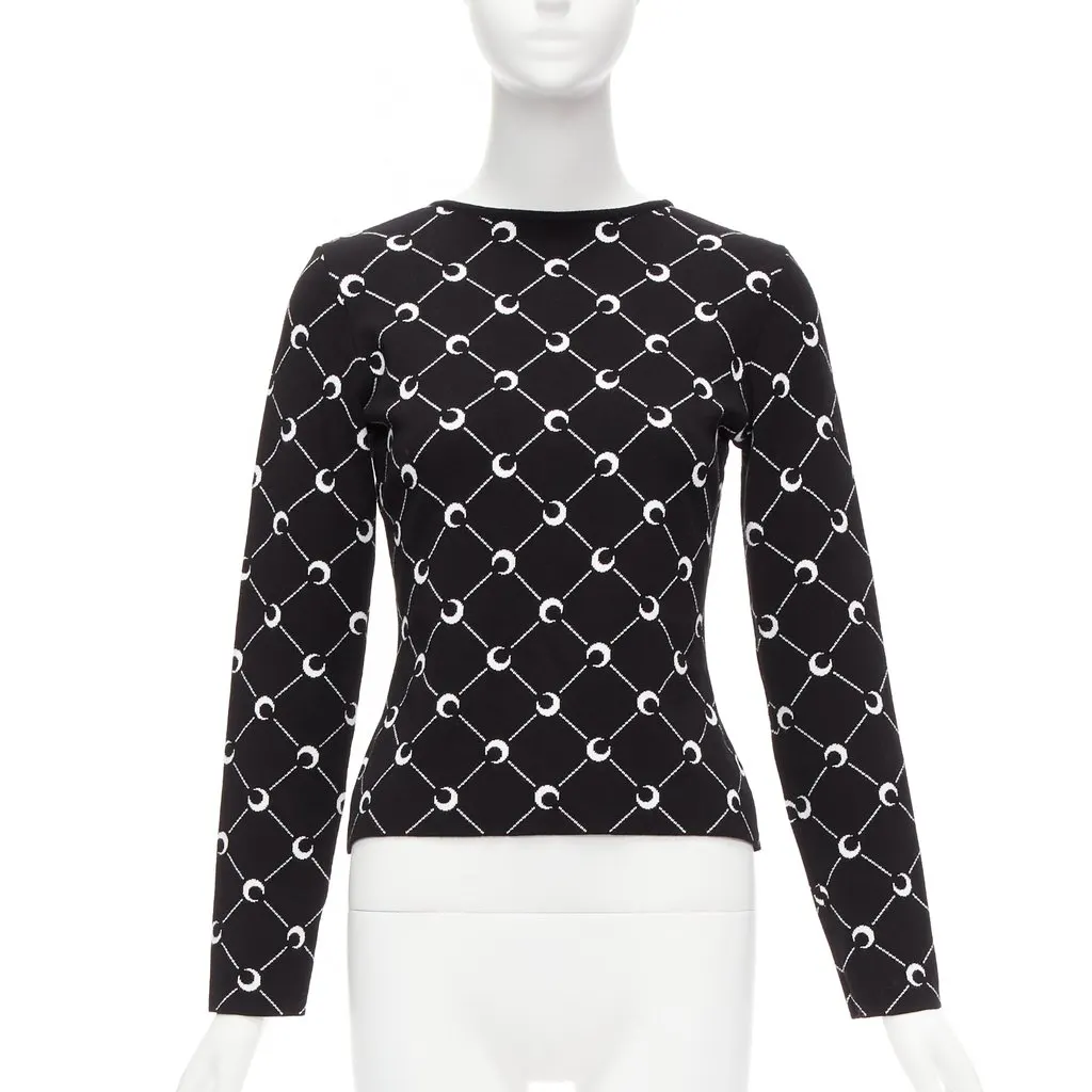 Marine Serre Crescent Moon Sweater Black Viscose Never worn - Front View