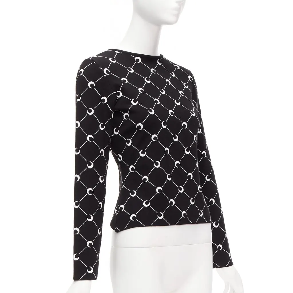 Marine Serre Crescent Moon Sweater Black Viscose Never worn - Inside View