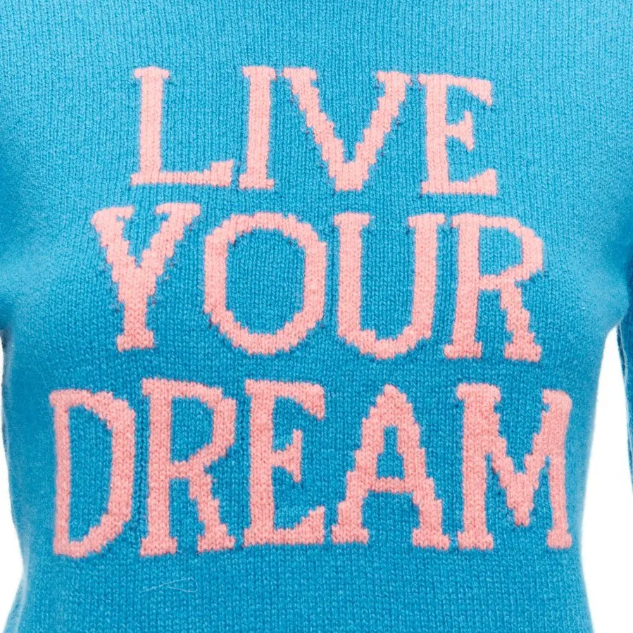 Alberta Ferretti Dream Cashmere Sweater Blue Cashmere Never worn - Back View