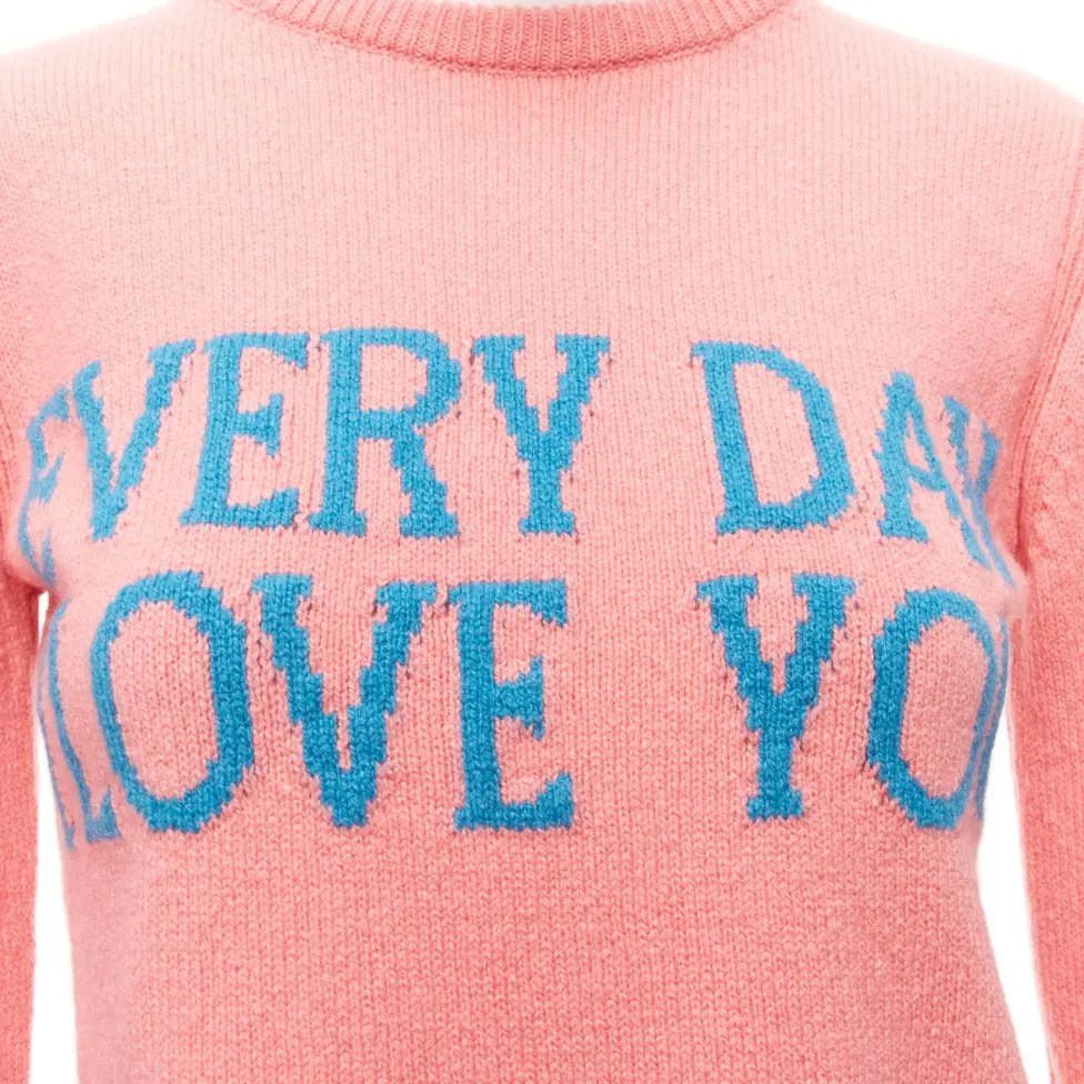 Alberta Ferretti Love Cashmere Sweater Pink Cashmere Never worn - Back View