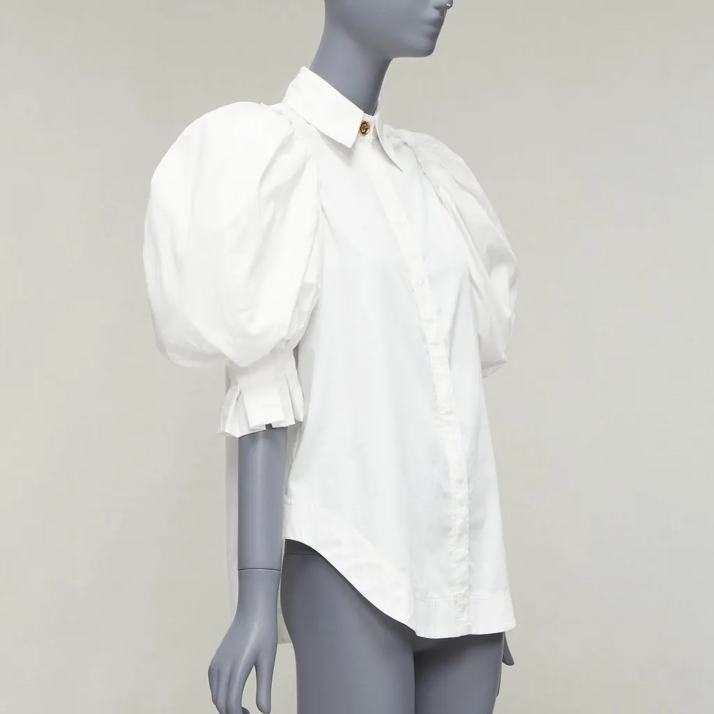 Aje Gold Button Shirt White Cotton Very good - Inside View