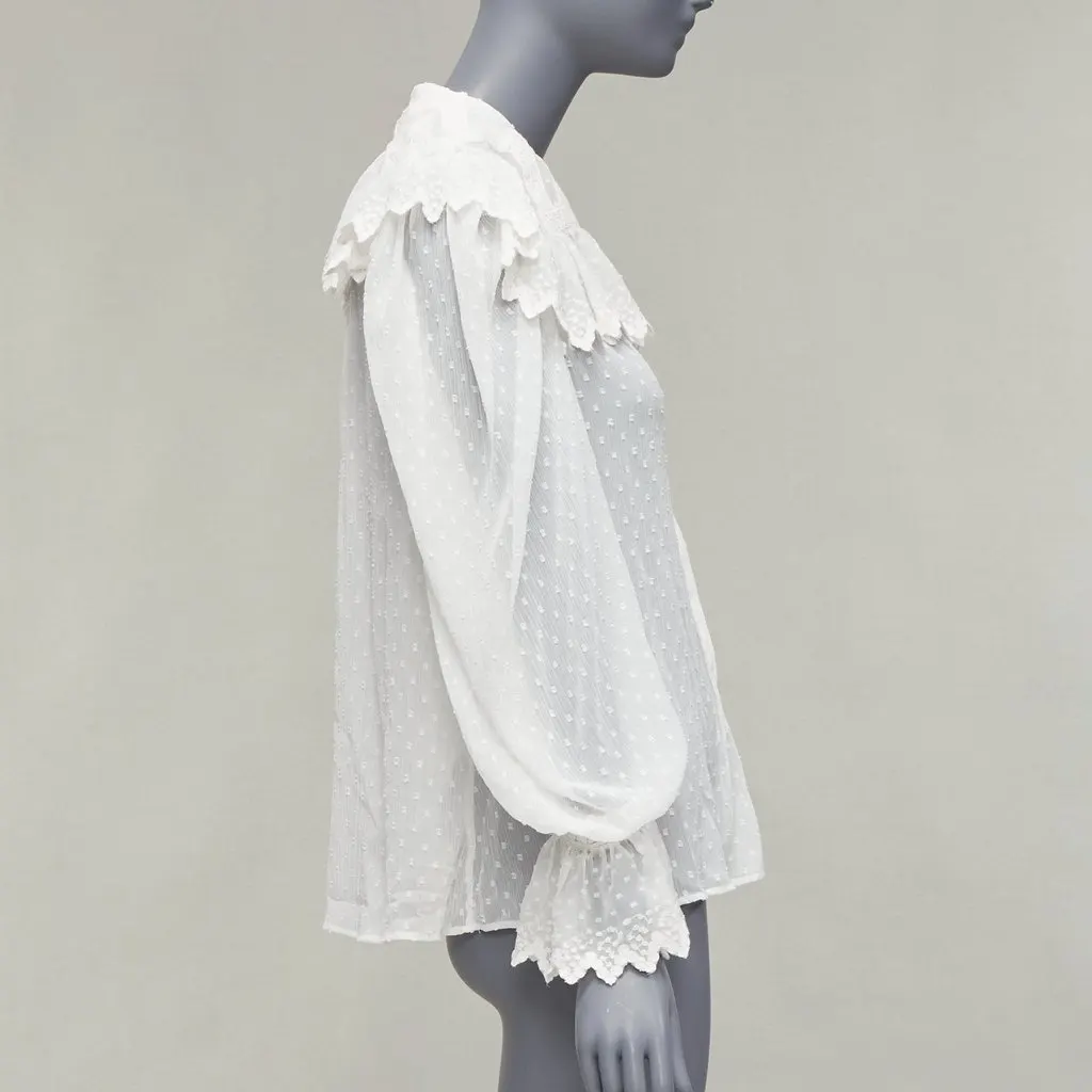 Etro Plisse Ruffle Blouse White Polyester Very good - Model View