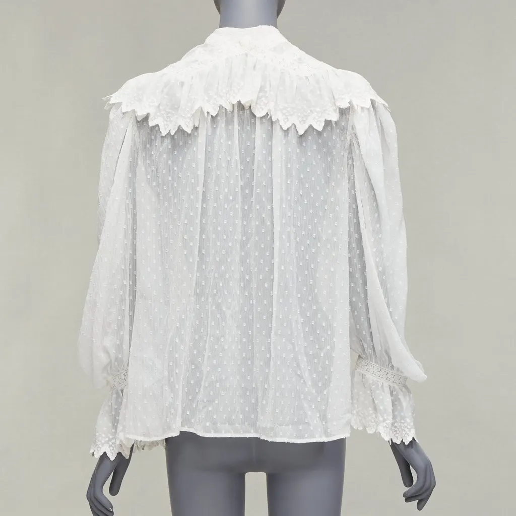 Etro Plisse Ruffle Blouse White Polyester Very good - Box View