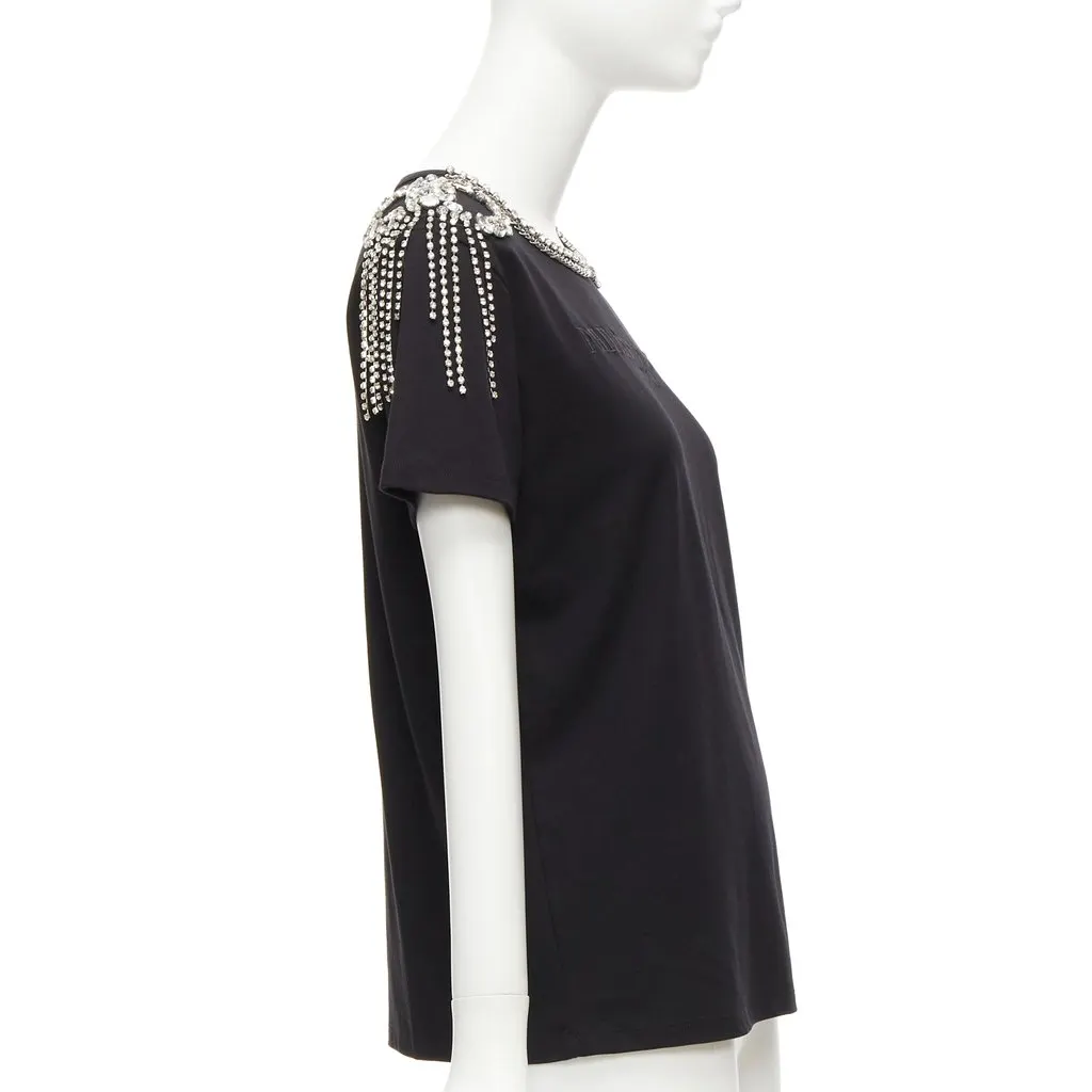 Philipp Plein Crystal Fringe Shirt Black Cotton Never worn - Model View