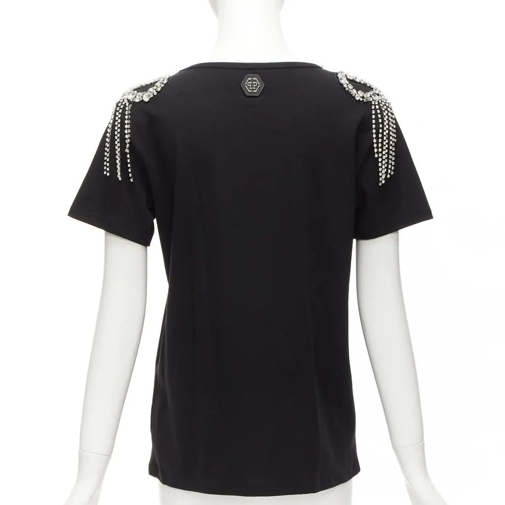 Philipp Plein Crystal Fringe Shirt Black Cotton Never worn - Box View