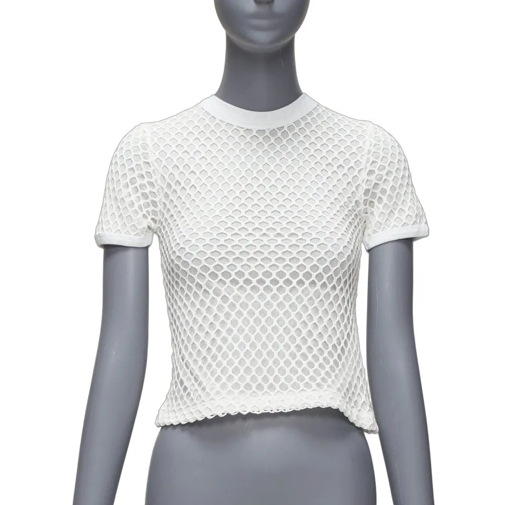 T by Alexander Wang Net Overlay Top White Cotton Never worn - Front View