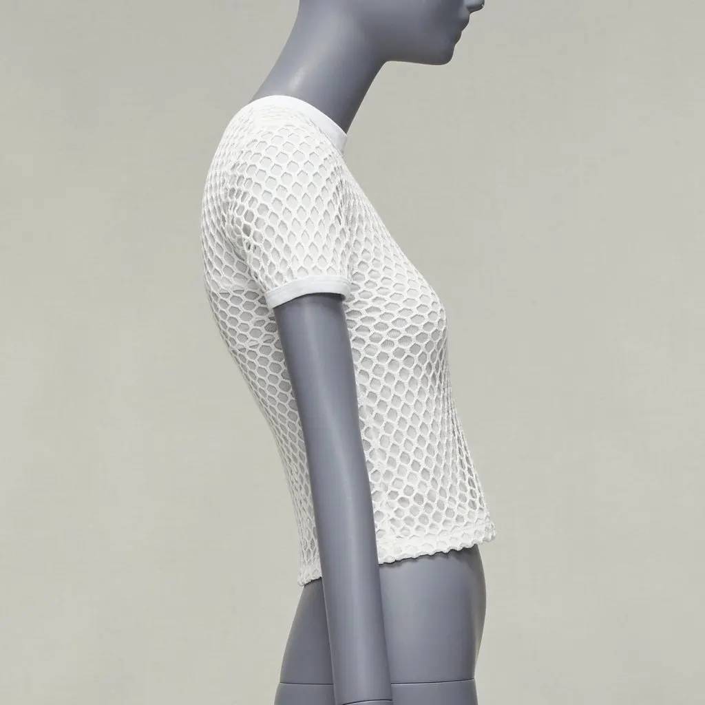 T by Alexander Wang Net Overlay Top White Cotton Never worn - Model View