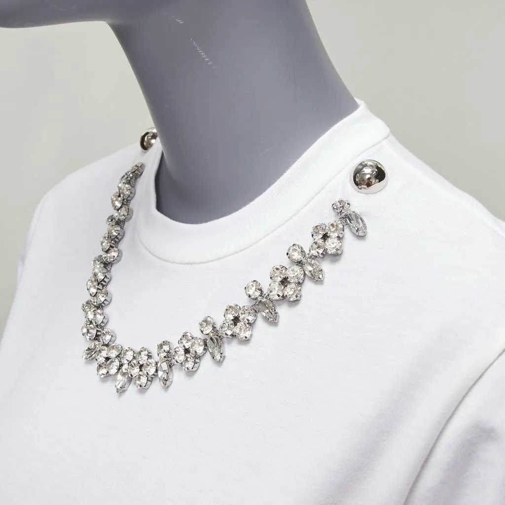 Christopher Kane Rhinestone Chain Shirt White Cotton Never worn - Back View