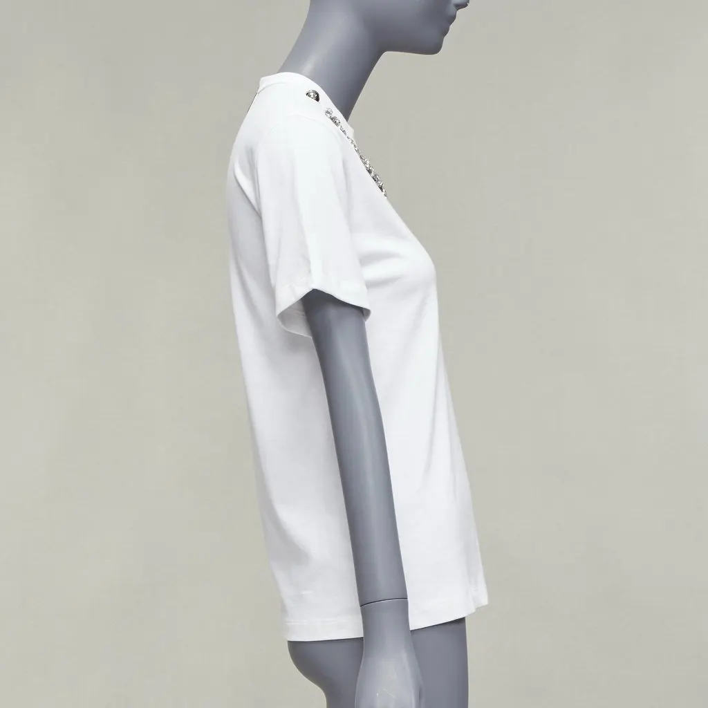 Christopher Kane Rhinestone Chain Shirt White Cotton Never worn - Model View