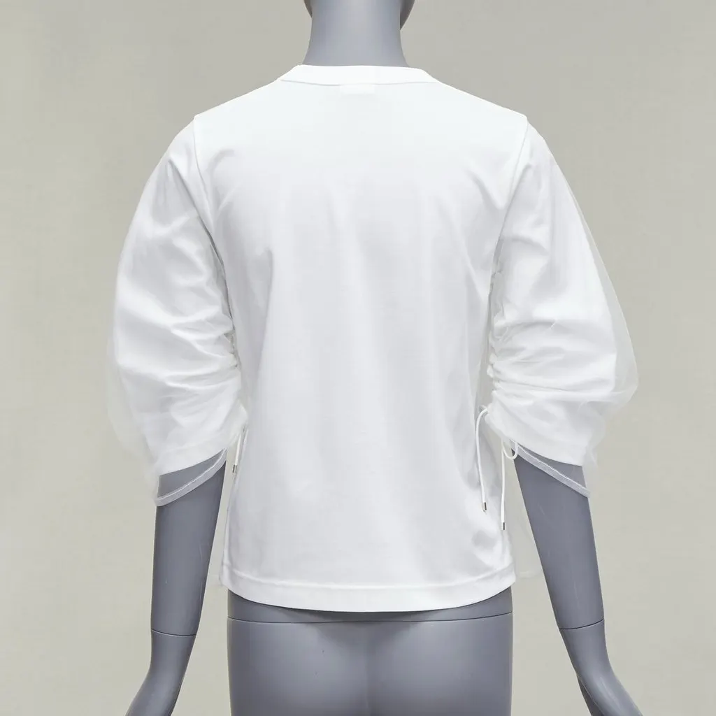 Noir Kei Ninomiya Tulle Overlay Shirt White Cotton Never worn - Box View
