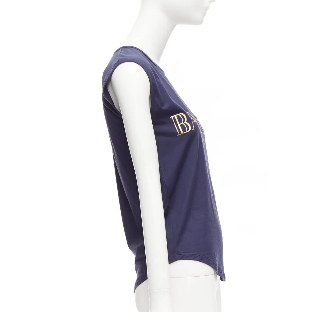 Balmain Foil Logo Tank Navy Cotton Very good - Model View
