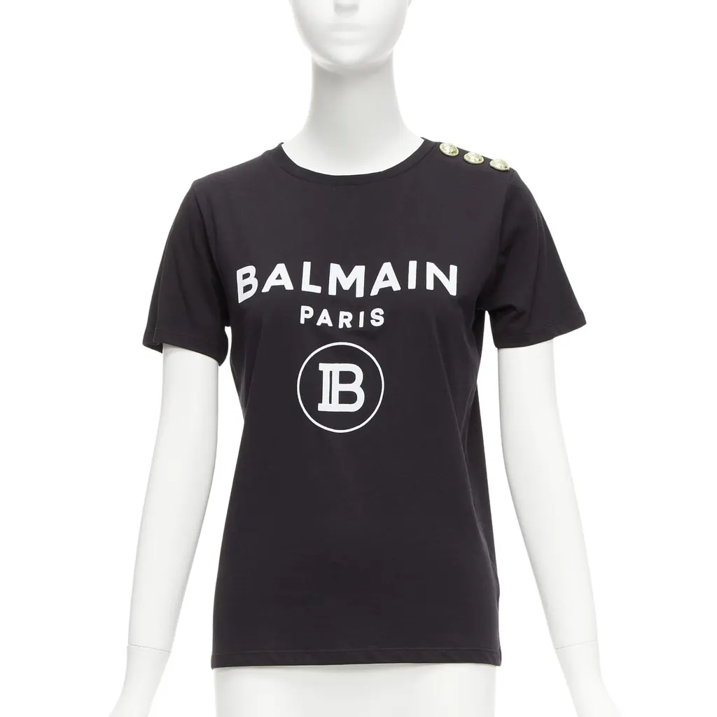 Balmain B Logo Shirt Black Cotton Very good - Front View