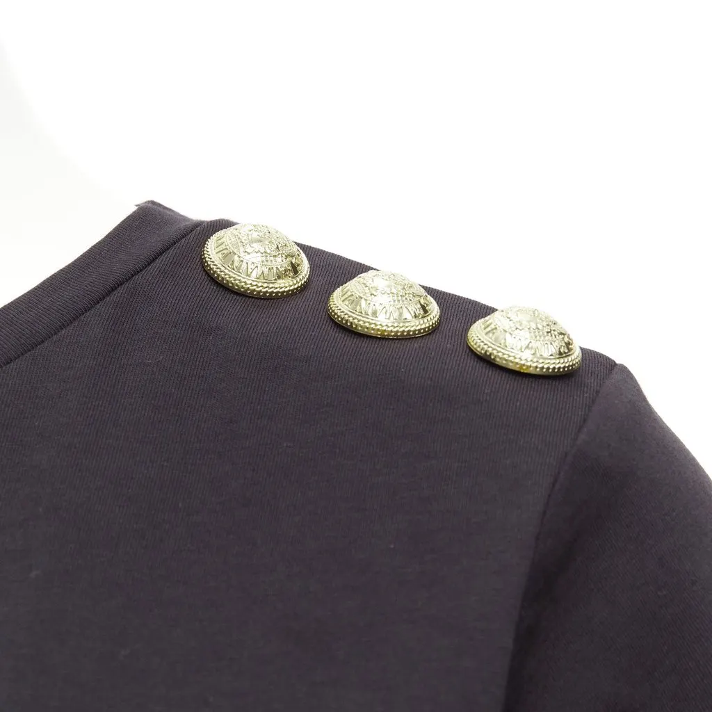 Balmain B Logo Shirt Black Cotton Very good - Back View