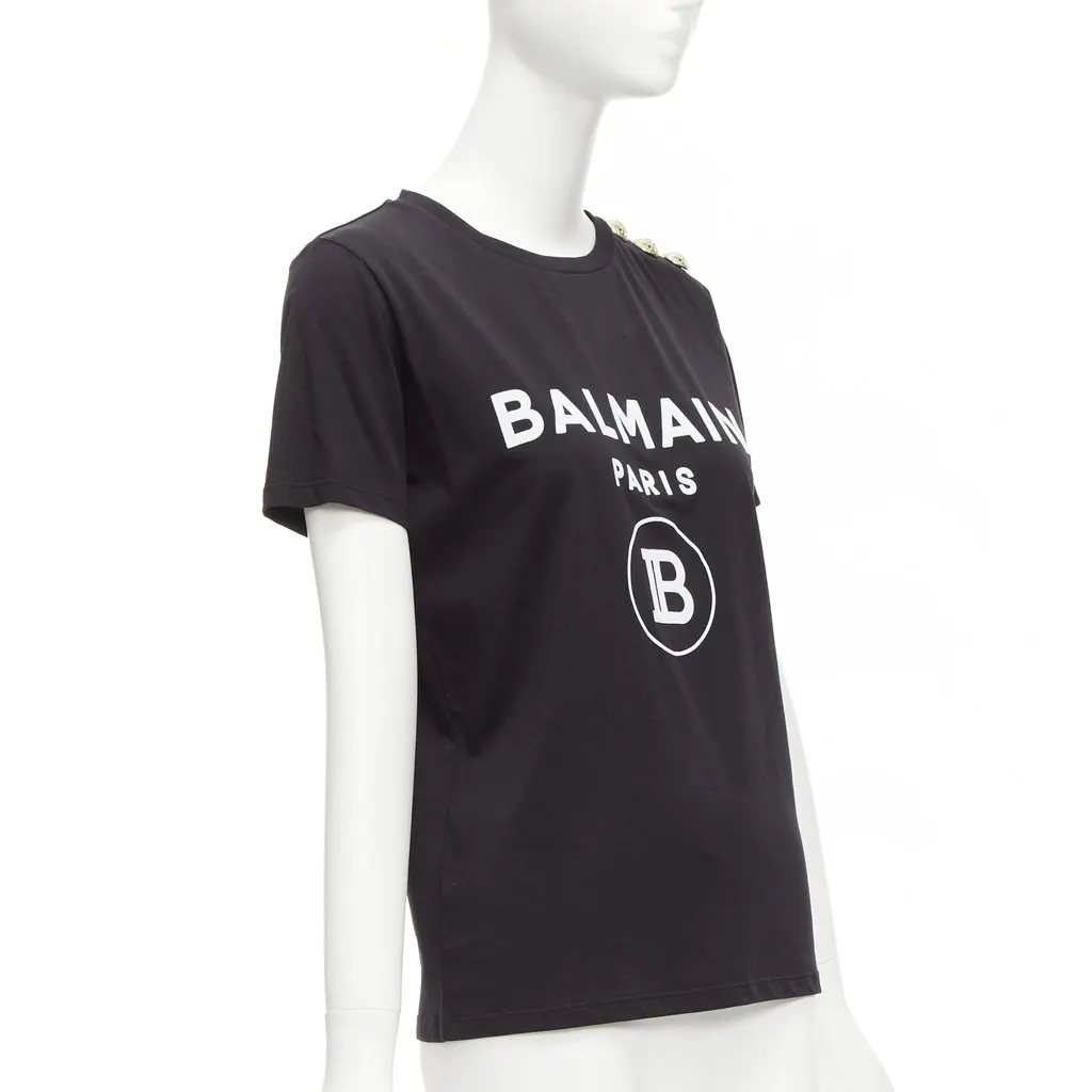Balmain B Logo Shirt Black Cotton Very good - Inside View