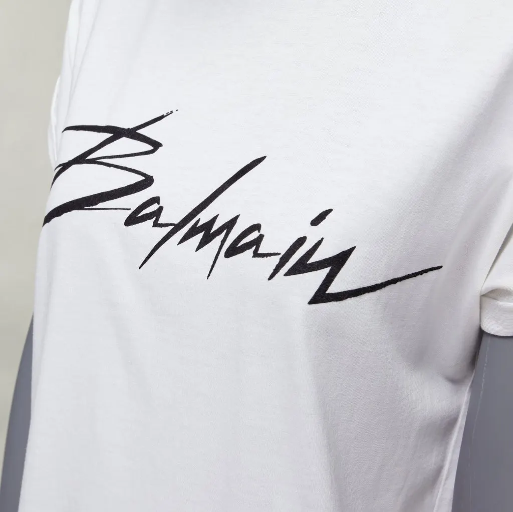 Balmain Velvet Logo Shirt White Cotton Fair - Back View