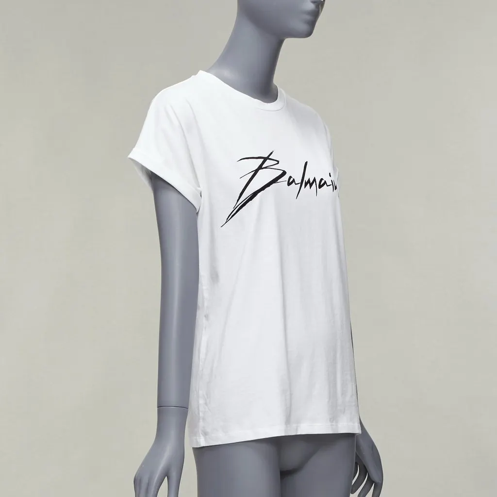 Balmain Velvet Logo Shirt White Cotton Fair - Inside View