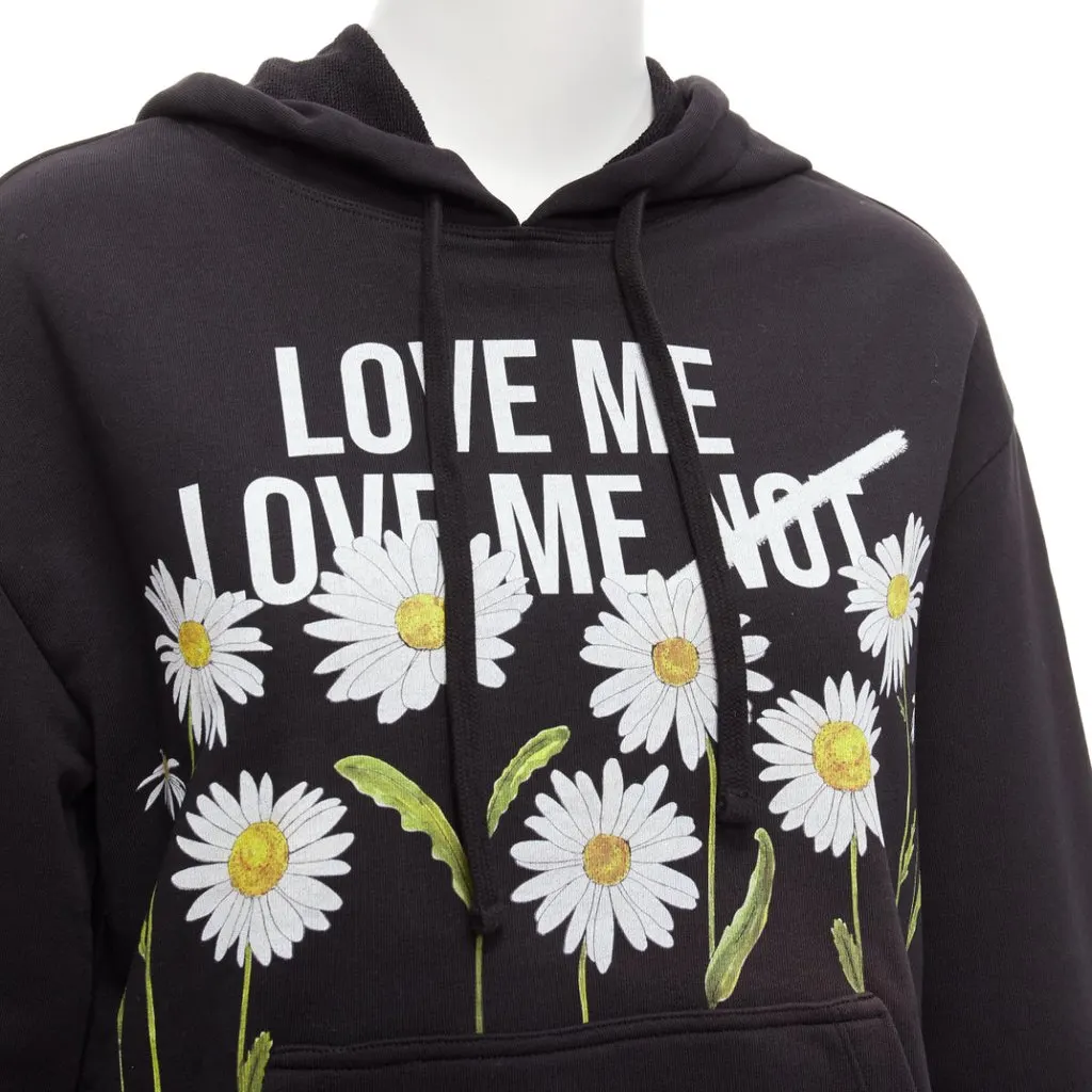 Red Valentino Daisy Print Hoodie Black Cotton Good - Back View