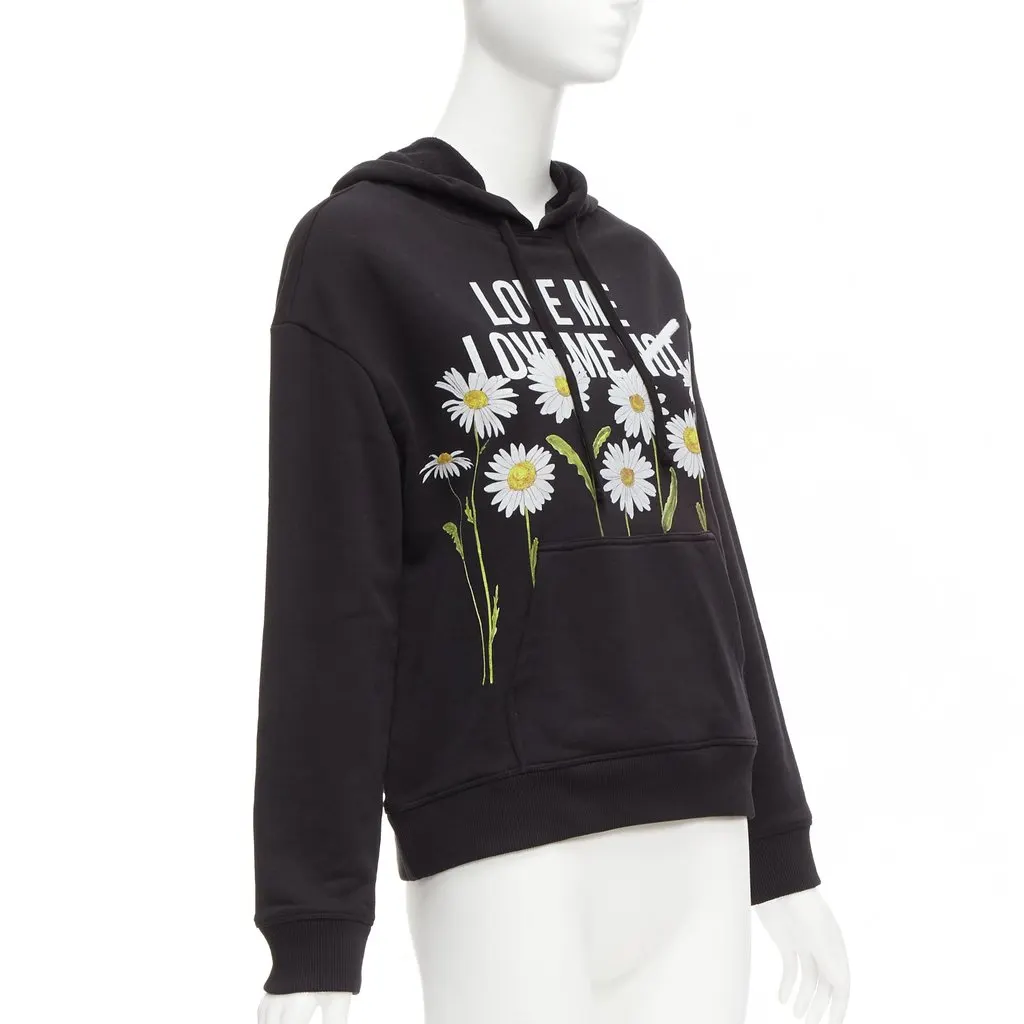Red Valentino Daisy Print Hoodie Black Cotton Good - Inside View