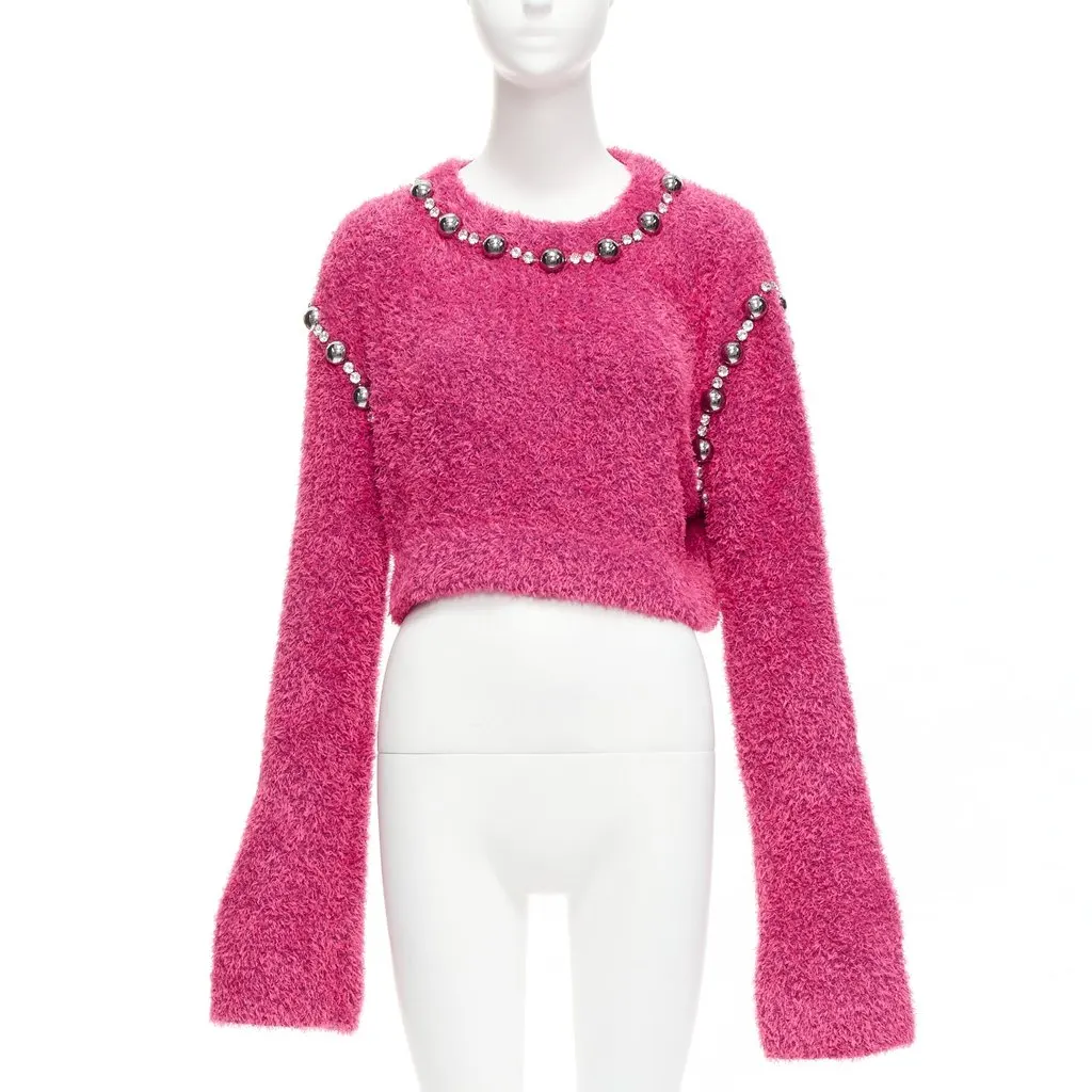 Area Dome Stud Sweater Pink Cotton Never worn - Front View