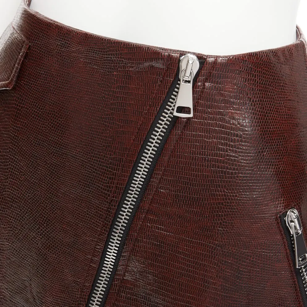 Beaufille Scaled Zip Skirt Brown Cotton Very good - Back View