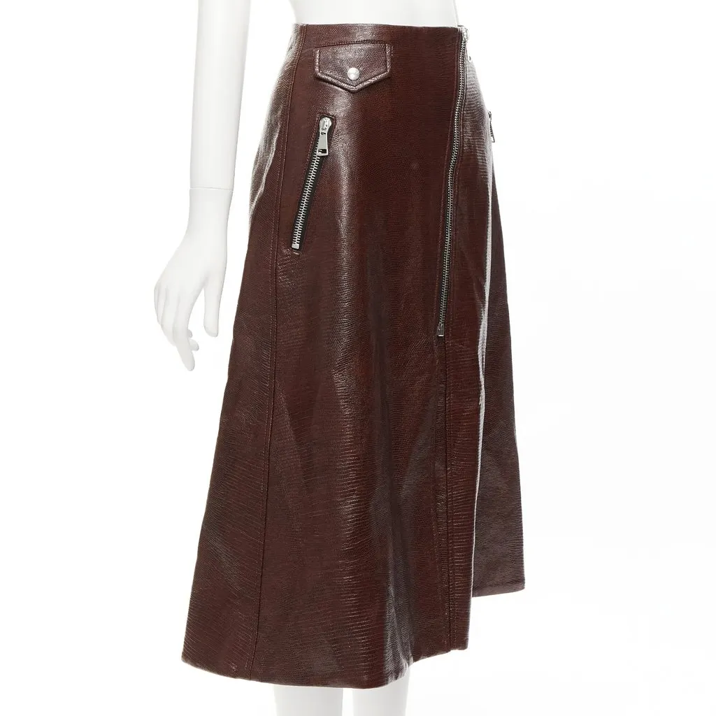 Beaufille Scaled Zip Skirt Brown Cotton Very good - Inside View