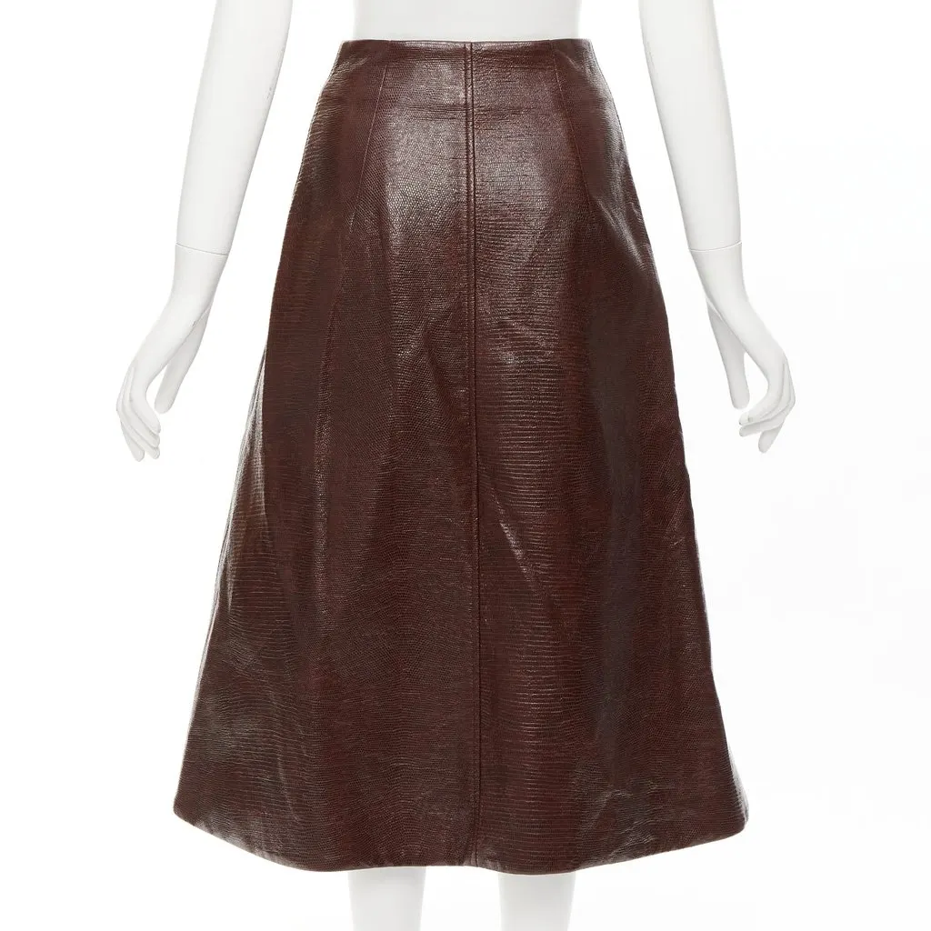 Beaufille Scaled Zip Skirt Brown Cotton Very good - Box View