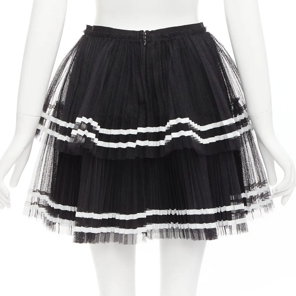 Red Valentino Stripe Tulle Skirt Black Polyamide Never worn - Box View