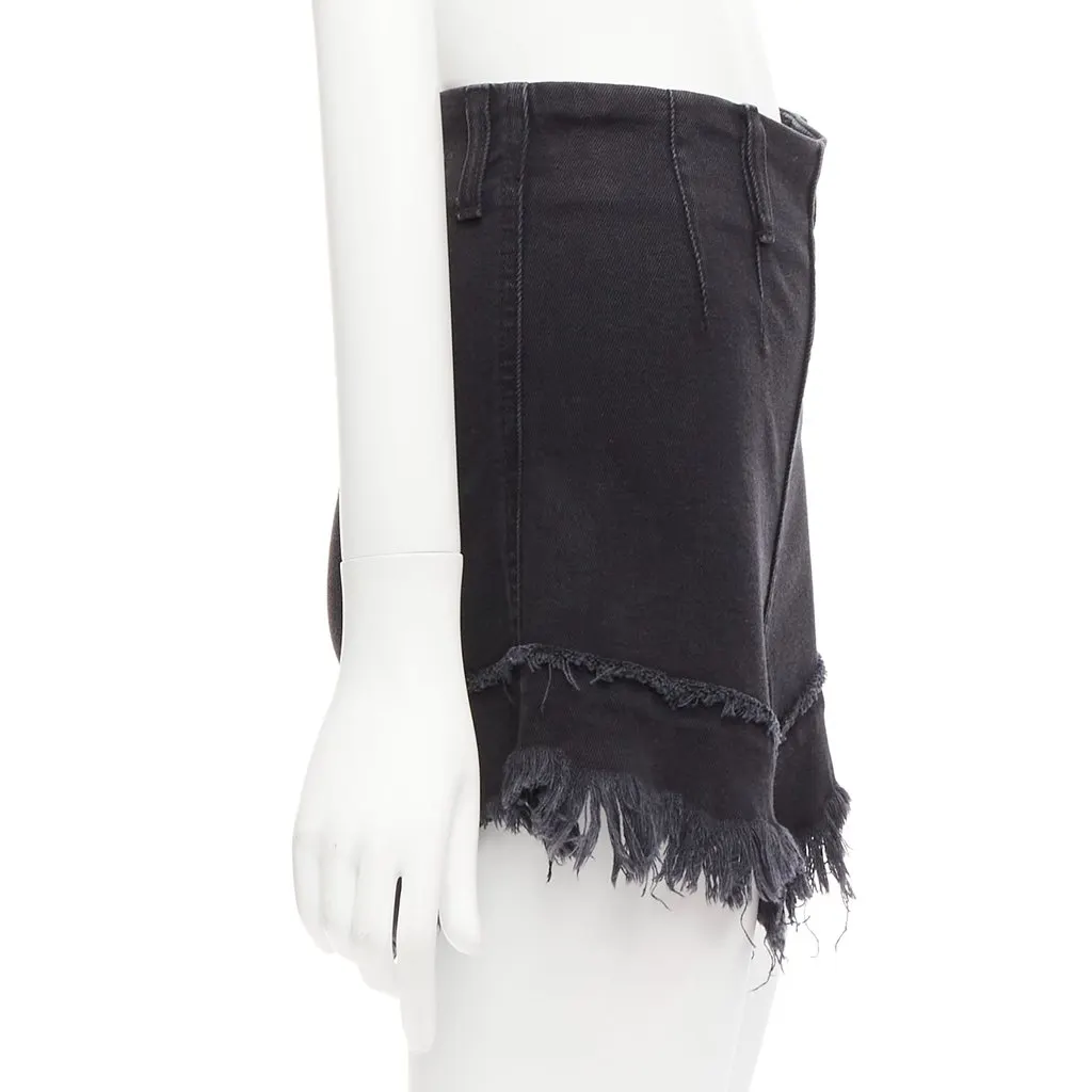 PHILOSOPHY DI ALBERTA FERRETTI Frayed Flutter Shorts Black Cotton Never worn - Model View