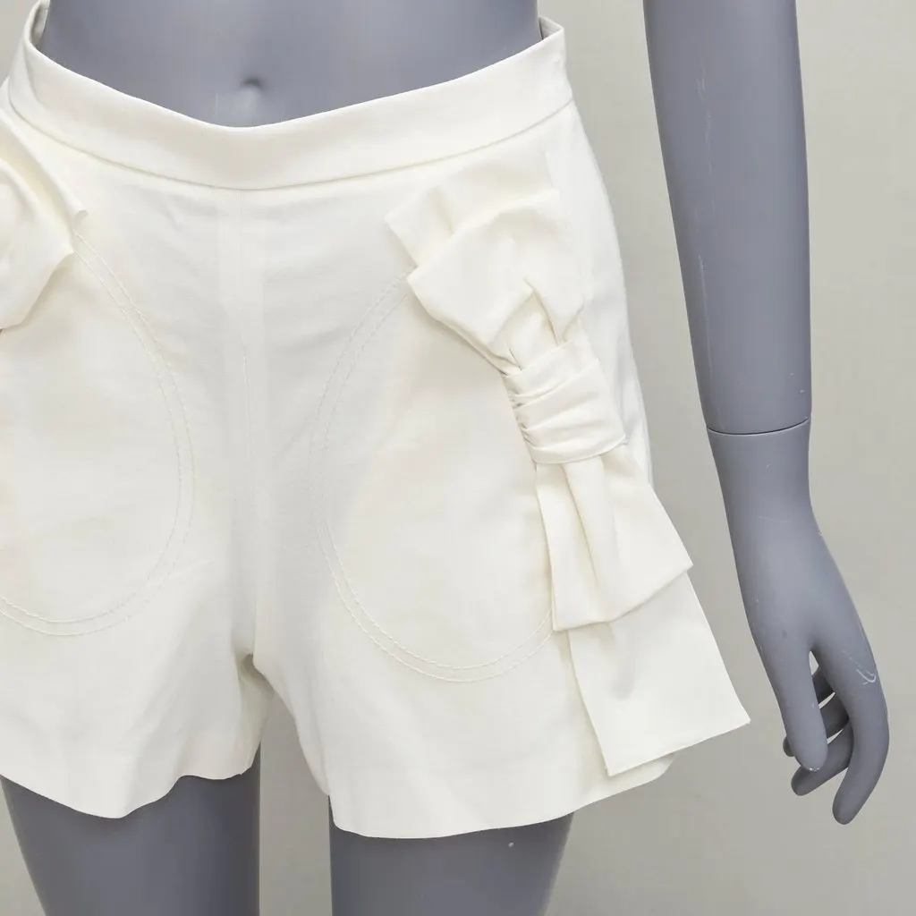 Red Valentino Ribbon Bow Shorts Ecru Viscose Never worn - Back View