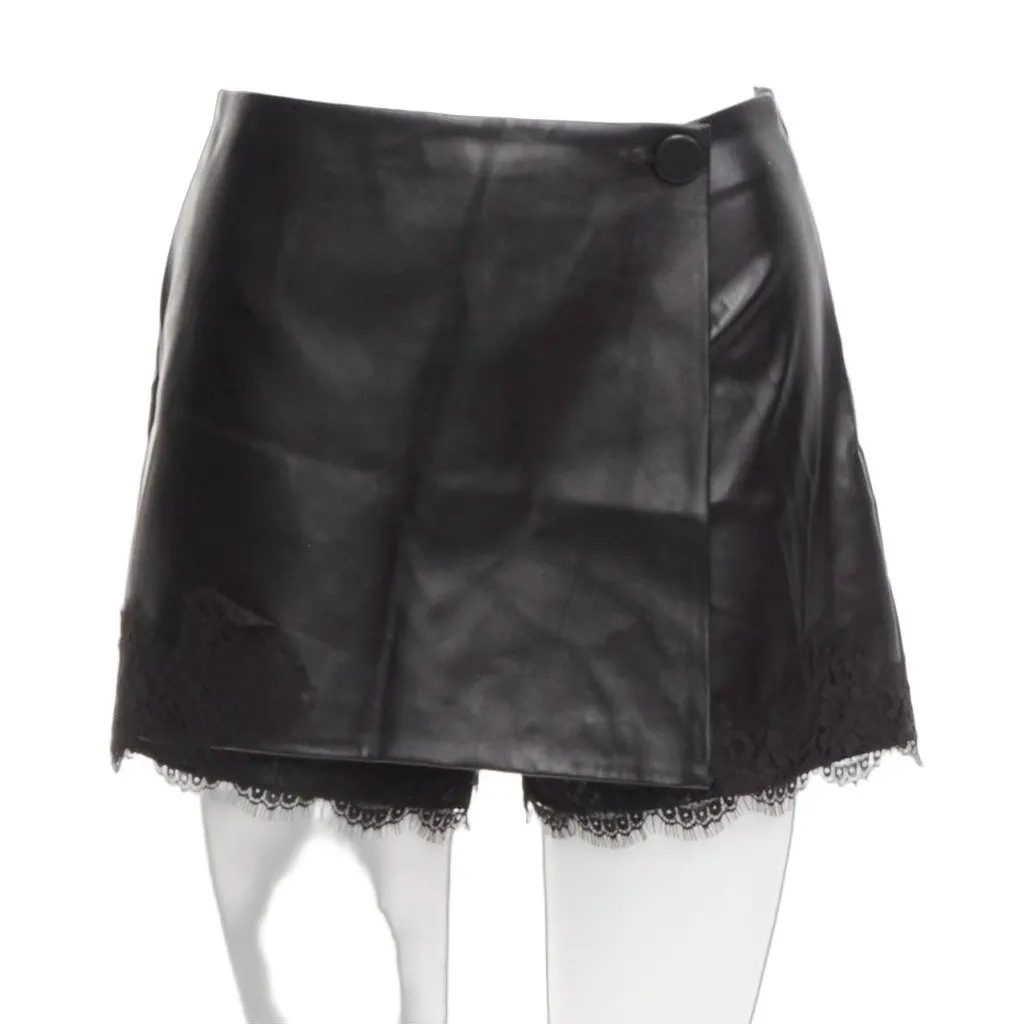 Ermanno Scervino Lace Trim Skorts Black Polyester Very good - Front View