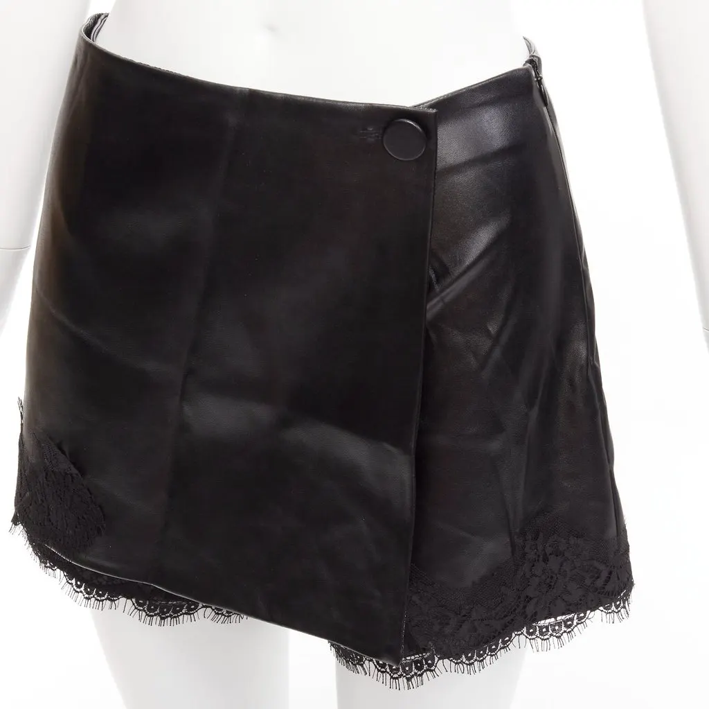 Ermanno Scervino Lace Trim Skorts Black Polyester Very good - Back View