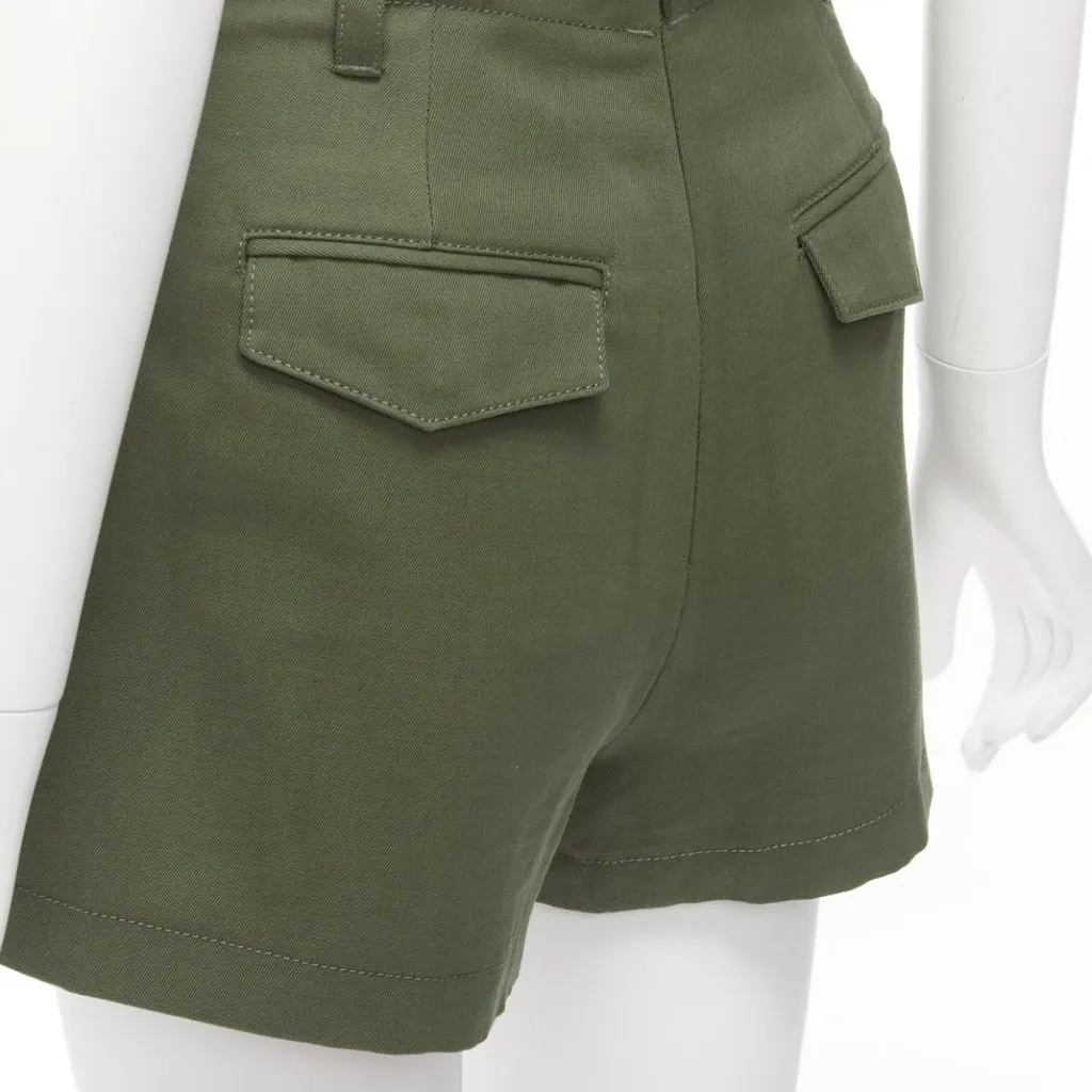 Red Valentino Cargo Wool Shorts Khaki Cotton Never worn - Back View