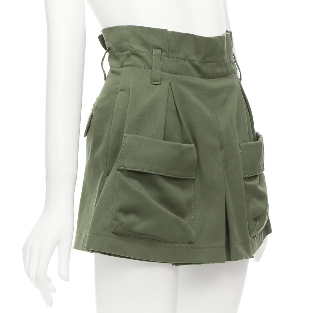 Red Valentino Cargo Wool Shorts Khaki Cotton Never worn - Inside View