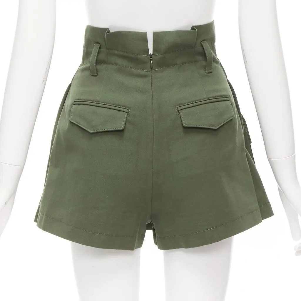 Red Valentino Cargo Wool Shorts Khaki Cotton Never worn - Box View