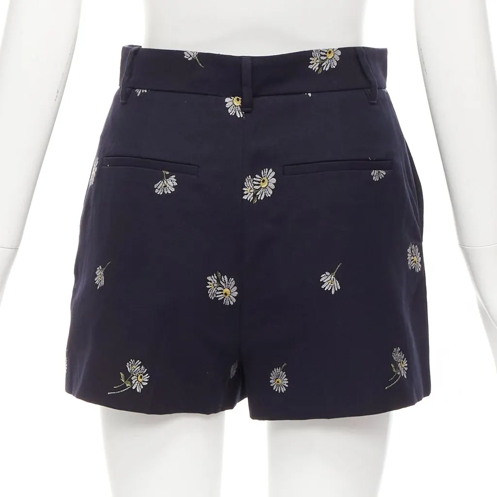 Red Valentino Daisy Floral Shorts Navy Cotton Never worn - Box View