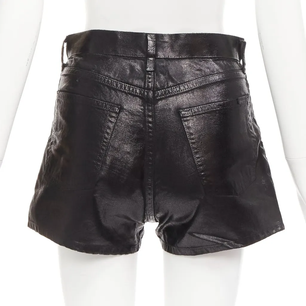 Saint Laurent Coated Cotton Shorts Black Cotton Very good - Box View