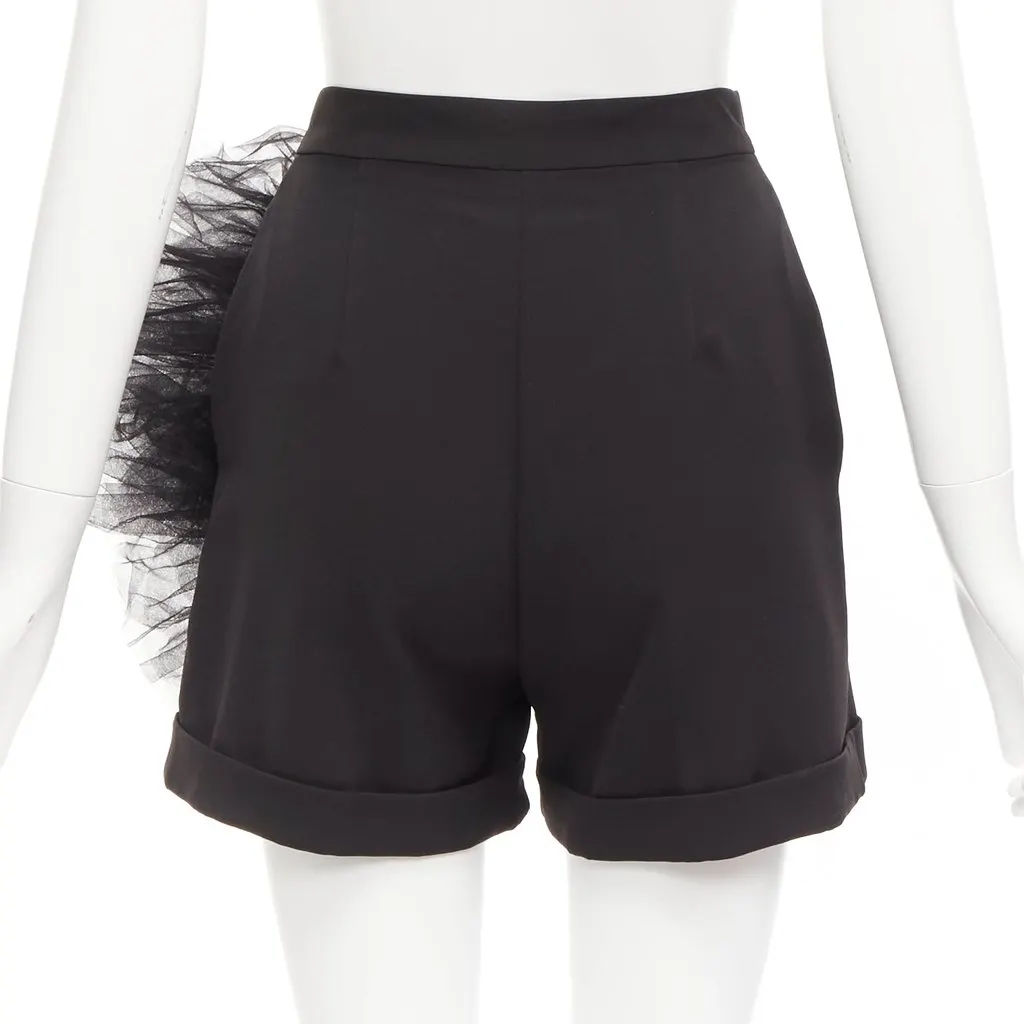 Loulou Tulle Flower Shorts Black Polyester Never worn - Box View