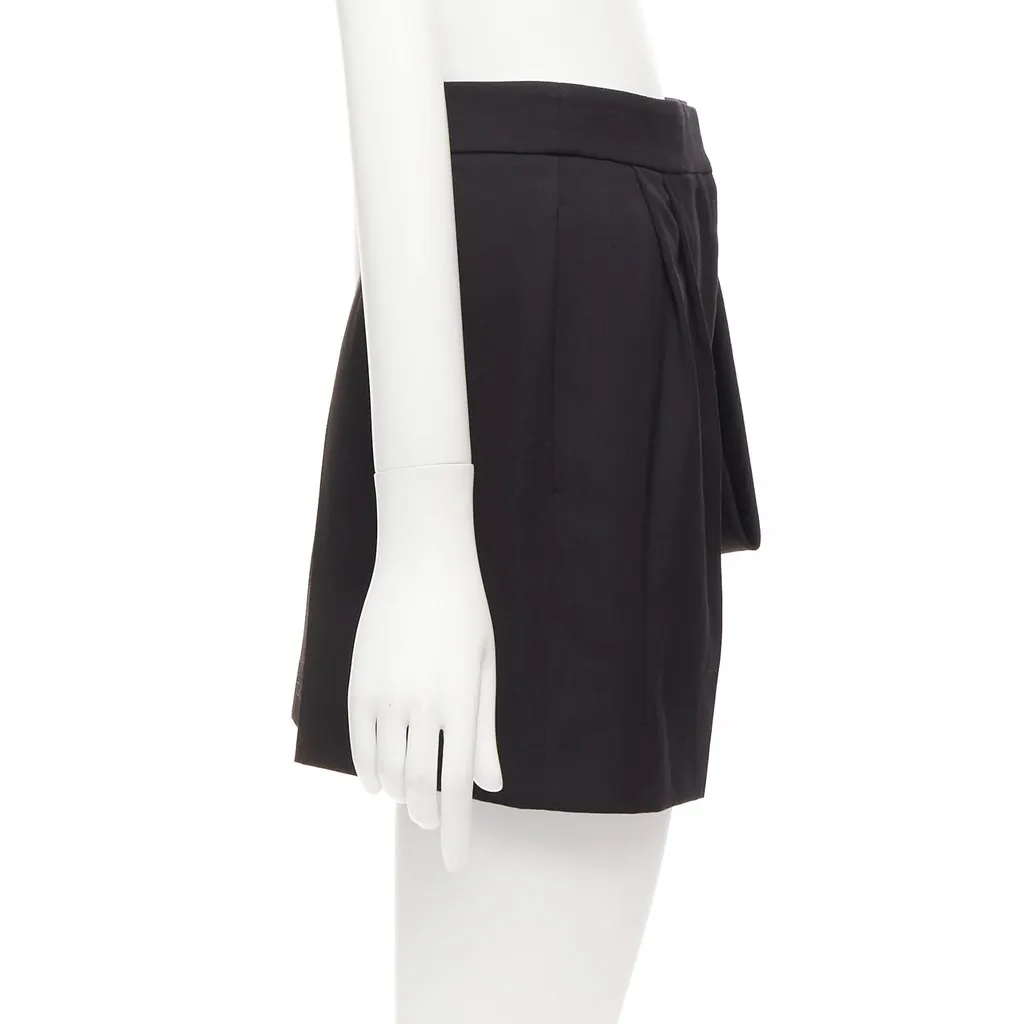 Alexander McQueen Cascade Wide Shorts Black Wool Never worn - Model View