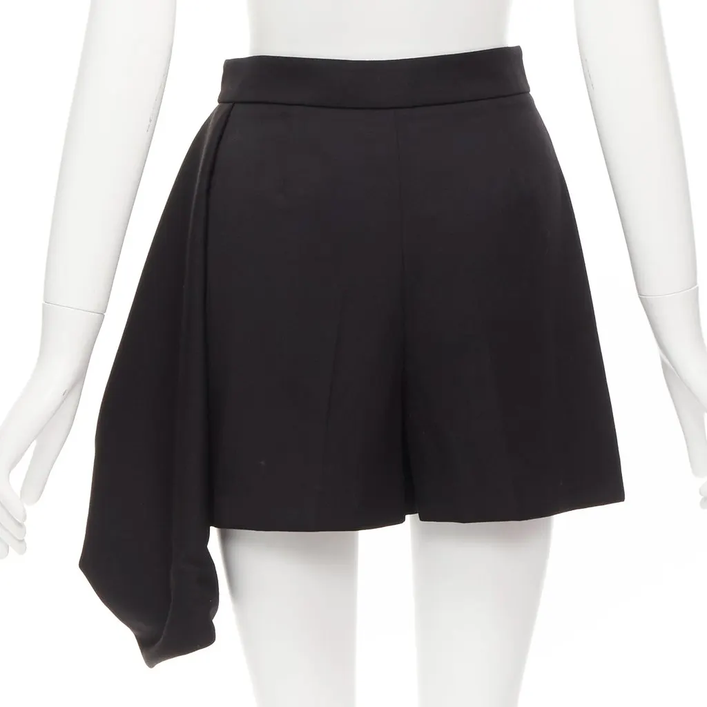 Alexander McQueen Cascade Wide Shorts Black Wool Never worn - Box View